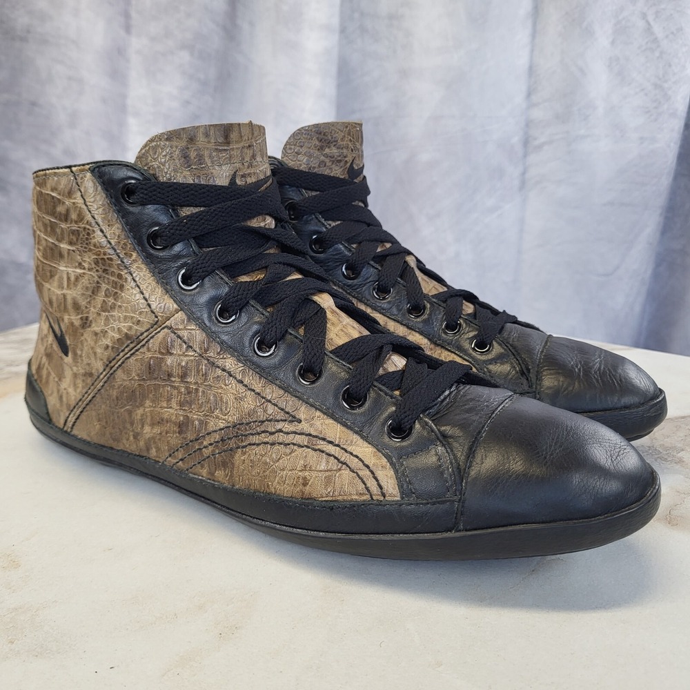 Retro 2007 Nike SIXTON Mid Crocodile Print Sneakers Men's Size 8.5 Black/Tan
